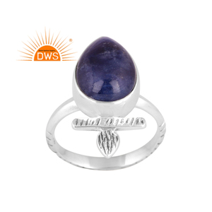 Best Selling Sterling Silver Natural Sodalite Gemstone <b>Statement</b> <b>Ring</b> Custom Jewelry Manufacturer - Product Image 1