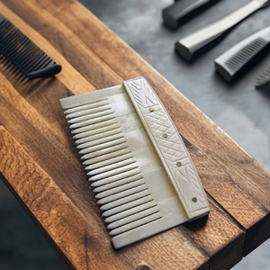 Peine para el Cabello de Dientes Anchos de Hueso Natural de Diseño Antiguo, Peine para el Crecimiento del Cabello de Moda para Hombres y Mujeres, para Uso en Casa o en Salón, Directamente de la India - Product Image 3