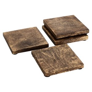 Juego de posavasos de madera cuadrado Premium de latón AK de 4 posavasos atractivos para Decoración de mesa acento/utensilios de cocina - Product Image 1