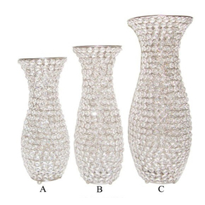 Ensemble élégant de 3 vases à fleurs en métal argenté au design élégant, parfaits pour la décoration intérieure et les centres de table de mariage - Product Image 5