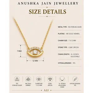 Collier de protection contre le mauvais œil en diamant - Product Image 6