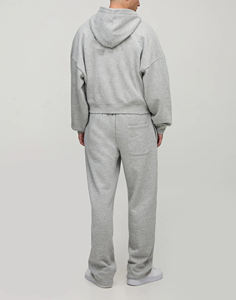 Nouveau arrivé 2025 100% coton hommes fermeture éclair survêtement personnalisé DTF imprimé logo streetwear confortable hip hop homme 2 pièces ensemble - Product Image 3