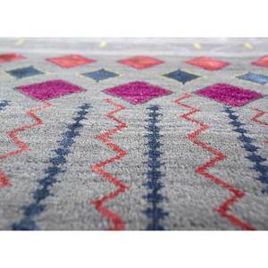 Tapis Manchaha grande surface noué à la main en laine et soie de bambou, motif géométrique Les-1460 pour salon, couloir, 10 mm, gris et noir - Product Image 3