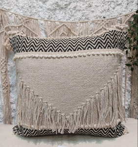 Funda de cojín de algodón Boho Chic con almohada de yute bordada decoración del hogar para sala de estar dormitorio o sofá uso en Hotel - Product Image 1