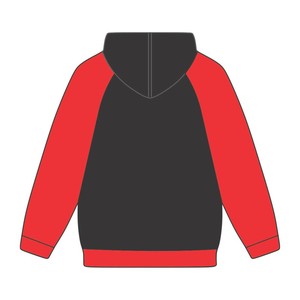 Sweat à capuche noir KAP avec manches raglan rouges, mélange de coton, vêtements de fraternité grecque, personnalisé, Divine Nine HBCU, streetwear grec - Product Image 3