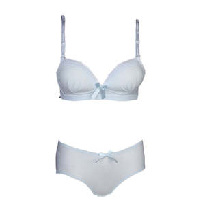 Ensemble soutien-gorge et culotte en mousse pour femme - Bleu - Product Image 1
