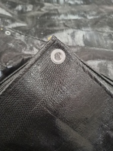 Tela de lona PE negra superfuerte personalizable impermeable estilo liso disponible en varios tamaños y colores GSM - Product Image 4