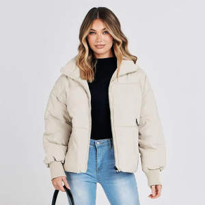 <b>Women</b> <b>Padded</b> Hooded Winter Jacket Warm Zip Front Outerwear Cozy Thick Puffer Style Casual Cold Weather <b>Coat</b> Daily Wear Cotton - Product Image 5