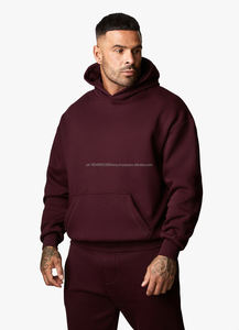 Fleece Oversized Hoodie Boxy Fit Blank Plain Men Hoodies Tracksuit Unisex Wholesale Hoody Streetwear Tracksuit - Product Image 3