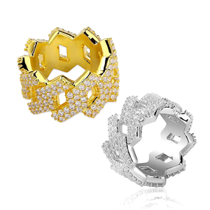 Uniquely <b>Crafted</b> Silver Hip Hop <b>Ring</b> with Moissanite Diamonds for Wedding & Party Premium Style - Product Image 1