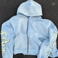 Sweat-shirt à capuche zippé tie-dye, coupe ample, en molleton français, unisexe, décontracté, pour l'automne
