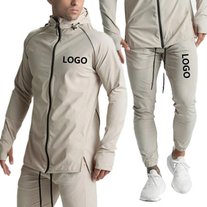 Vente coupe-vent survêtement logo personnalisé jogging décontracté ensemble deux pièces unisexe 100% coton cargo coupe-vent survêtement - Product Image 6
