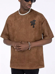 T-shirt de fitness en tricot à manches courtes, col ras du cou, décontracté et confortable pour hommes, à séchage rapide et style formel léger - Product Image 5