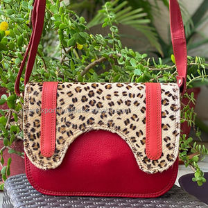 Sac à bandoulière en cuir recyclé de Style occidental pour femmes, sac à main en fourrure à imprimé Animal pour femmes - Product Image 1