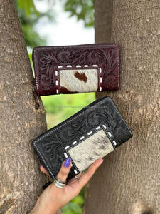 Nuevo bolso de mano de cuero de piel marrón a la moda hecho a mano por mujeres diseño único para damas lindas Venta caliente billetera de estilo occidental - Product Image 4