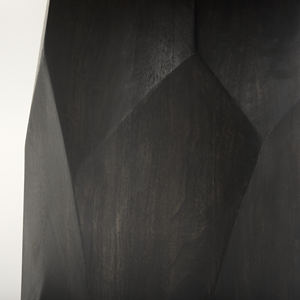 Nouvelle conception de table à manger en bois de café, bar, cuisine, base en bois massif de mangue sculptée en forme hexagonale, finition noire, forme ronde - Product Image 5