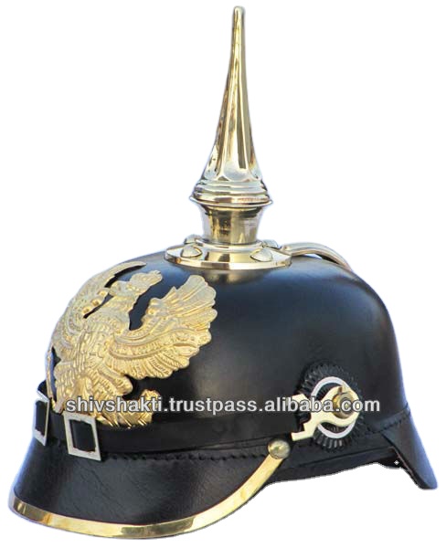 Немецкий кожаный шлем Pickelhaube имперская прусская броня для военного офицера носимый костюм на Хэллоуин с шипами