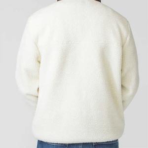 Vente en gros de vestes Sherpa en laine à fermeture éclair personnalisées pour hommes veste polaire zippée - Product Image 2