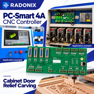 RADONIX PC-Smart 4A ตัวควบคุม CNC แบบ 3 แกน สำหรับงานแกะสลักลายนูนบนประตูตู้และระบบเปลี่ยนหัวเครื่องมืออัตโนมัติ - Product Image 1