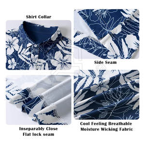 เสื้อกอล์ฟสำหรับผู้ชายพิมพ์โลโก้เสื้อยืดโพลีเอสเตอร์พิมพ์ลายผ้าสแปนเด็กซ์ผ้าถักลายสีทึบ - Product Image 5