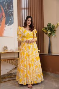 Estilo indio Ropa étnica Lanzamiento Nuevo diseñador Faux Georgette Impresión digital Top Mangas completas con lienzo Pata Cinturón Top - Product Image 4