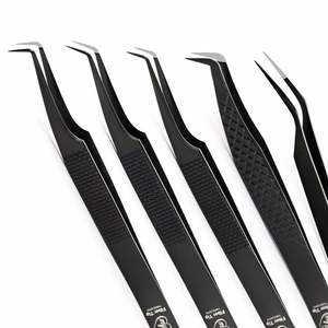 Pinzas de extensión de pestañas moradas de etiqueta privada Premium, juego de herramientas y accesorios de maquillaje con punta de fibra, juego de pinzas para pestañas - Product Image 4