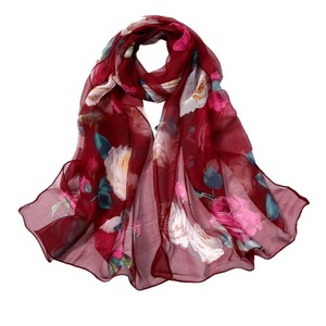 Wholesale Custom Logo best Print summer stylish handmade <b>Scarves</b> Women Baby Fashion Square polyester silk <b>Scarf</b> lowest price - Product Image 2