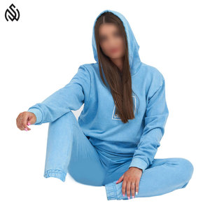 เสื้อวอร์มผู้หญิงผ้าฝ้าย100% กรดซักเสื้อผ้าฝ้ายแห้งเร็วเสื้อวอร์มผู้หญิงซักได้แบบสบายๆดีไซน์ล่าสุด - Product Image 2