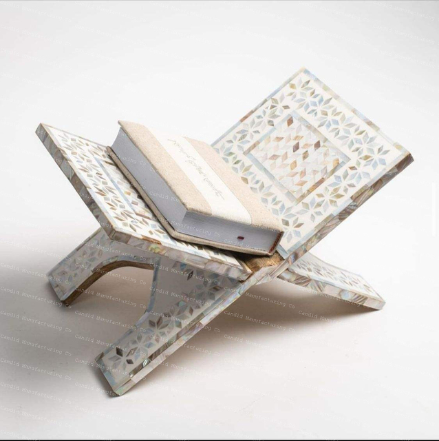 Rehal Stand Quran Holder Book Stand Mother of Pearl Quran Stand for Decoration or Give Away Gifts From India