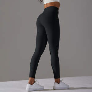 Nouveauté Leggings de sport pour femmes à taille haute avec logo personnalisé Leggings de yoga à taille élastique avec effet push-up - Product Image 2