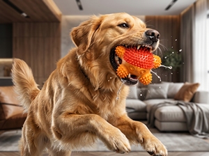 Ledu Starfish Fun <b>Squeaker</b> – Tough Dog Chew <b>Toy</b>, Rubber Sea Star - Product Image 2