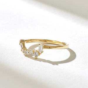 Bague de mariage alternative en argent 925 délicat, taille ronde, sertie de pierres de laboratoire, haute brillance, style luxueux, cadeau pour femme - Product Image 2