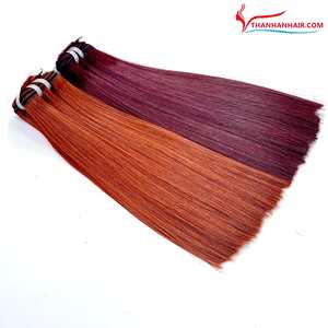 So Hot 2025 Cabello humano virgen dibujado doble Todo color Trama Hueso Extensiones de cabello recto Paquetes Trama de cabello humano crudo vietnamita Trama de cabello humano - Product Image 4