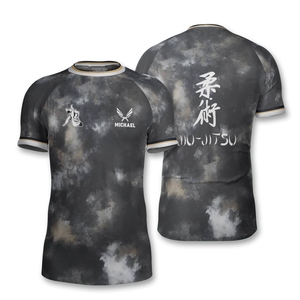 เสื้อป้องกันผดผื่นแขนสั้นยูนิเซ็กส์เสื้อเซิร์ฟป้องกันแสงแดดผสมผ้าสแปนเด็กซ์-โพลีเอสเตอร์ออกแบบแบรนด์ได้ตามต้องการ - Product Image 1