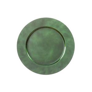 Assiette de présentation verte ronde assiette décorative brillante pour événement de fête de mariage et configuration de décoration de table de luxe - Product Image 1