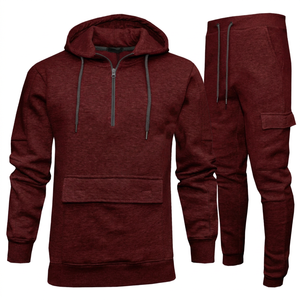 Unisex Solid Color Hooded <b>Lightweight</b> Reversible Breathable Polyester/Cotton Tracksuit Set Full Sleeve Drawstring <b>Joggers</b> Casual - Product Image 3