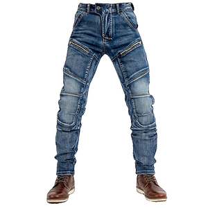 Jeans de protection de moto en denim foncé en détresse Panneaux extensibles en accordéon pour renfort Respirant Séchage rapide D-Ride Moto - Product Image 6