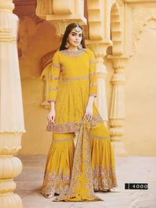 Diseñador más tendencia colección Premium Heavy Faux Georgette Salwar Kameez con bordado Zari y trabajo de piedra para la venta - Product Image 3