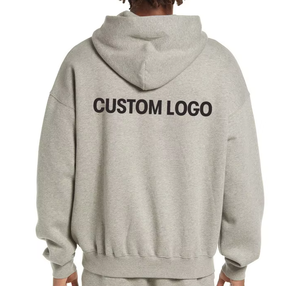 Sweat-shirts à capuche en molleton français vierge de haute qualité pour hommes, streetwear, sweats à capuche surdimensionnés à épaules tombantes pour l'usine - Product Image 4