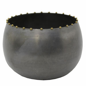 Oxydase grise votive ronde de fer décoratif de conception unique pour la décoration de table de maison et de Noël faite à la main adaptée aux besoins du client - Product Image 1