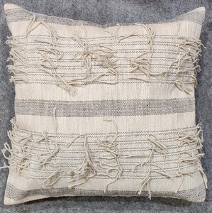 Housse de coussin en coton tissé avec logo personnalisé, design luxueux, écologique, lavable, rayée, pour un usage domestique - Product Image 5