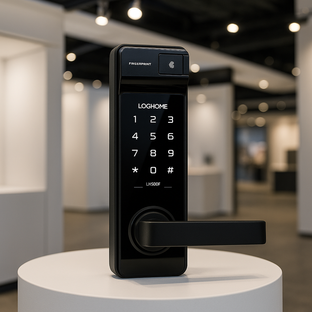 Evernet LH5100F-N Smart Digital Lock Password Fingerprint Grade C Security 40-50mm Thickness Aluminum Door Fireproof 100
