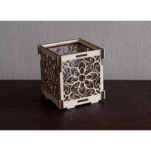 Support de bougie en métal sur base en bois, support de bougie en métal avec forme et taille personnalisées, à utiliser à la maison, à l'hôtel, dans le salon - Product Image 3