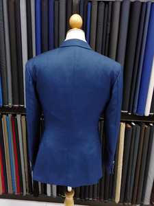 Traje de negocios de boda ajustado con doble botonadura a medida para hombre, manga larga, cuello con muescas, plisado, transpirable, tejido antiarrugas - Product Image 3