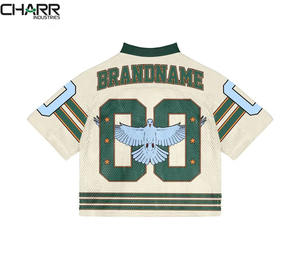 Maillot de sport vintage surdimensionné unisexe personnalisé, style rétro américain, maille respirante, manches courtes, maillot de football - Product Image 6