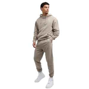 Survêtements tendance pour hommes 100% coton Logo personnalisé pull cordon uni coton coupe normale sport 2 pièces à capuche ensemble - Product Image 1