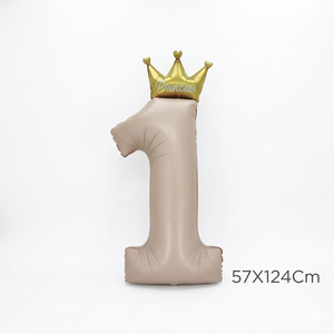 Globo de Aluminio con Forma de Número 1 para Fiestas, 57x124 cm, Corona Rosa, Decoración para Fiestas, Modelo 47419, para Graduación y Año Nuevo Chino - Product Image 1