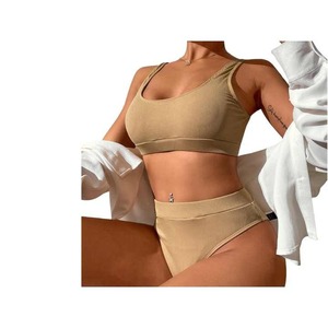 Latest Style Low Moq Women <b>Bikini</b> Set Factory Direct Sale Whole Sale Swimsuit Set With Cover Up <b>Skirt</b> Drop Shoulder - Product Image 5