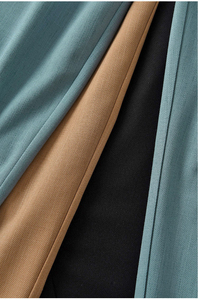 Women High Waist Pleated Straight Leg Crepe <b>Pants</b> With Belt Solid Color Casual Full Length Autumn Wear - Product Image 6