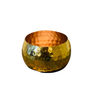 <b>Hammered</b> Gold Candle <b>Holder</b> with Contemporary and Classic Fusion Gleaming Gold Candle <b>Holder</b> with a Sleek and Modern Silhouette - Product Image 3